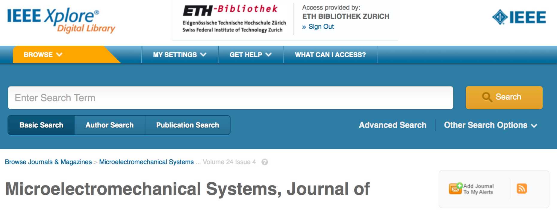 Enlarged view: Link to Journal of Microelectromechanical Systems